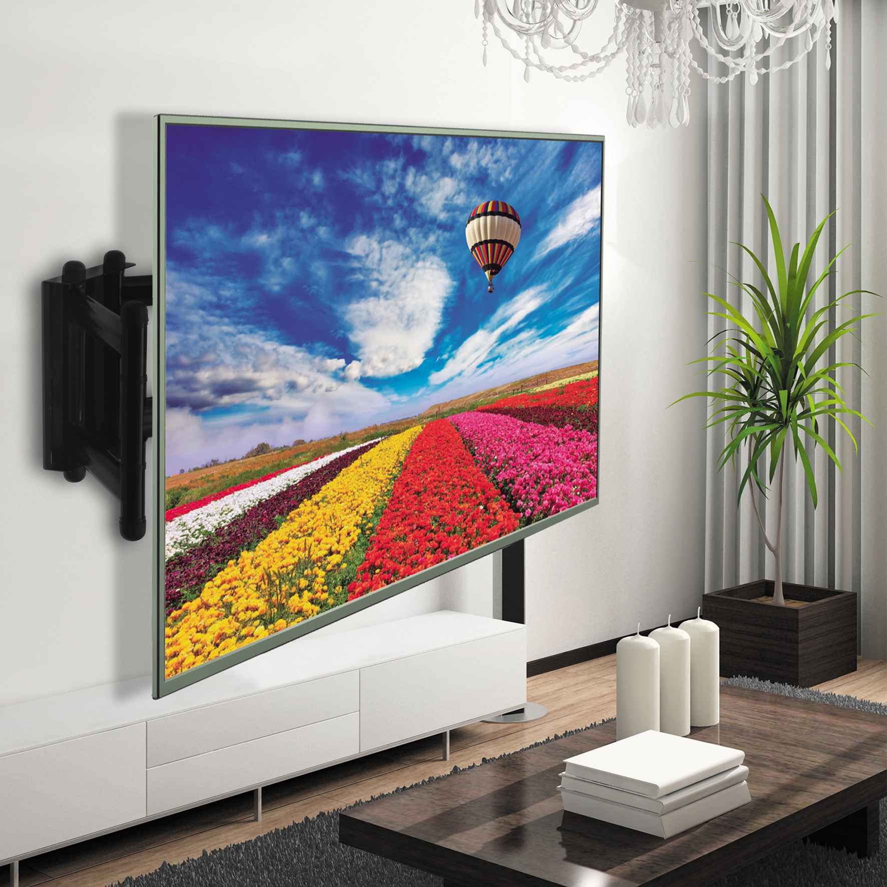 Soporte móvil de pared para televisores con pantallas de 42 a 80 pulgadas,  con extensión de 32 pulgadas de largo